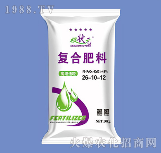 高塔造粒復(fù)合肥料26-10-12-根狀元-金網(wǎng)聯(lián)