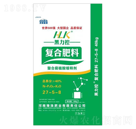 螯合腐殖酸緩釋復(fù)合肥料27-5-8-黑力控-豫珠肥業(yè)