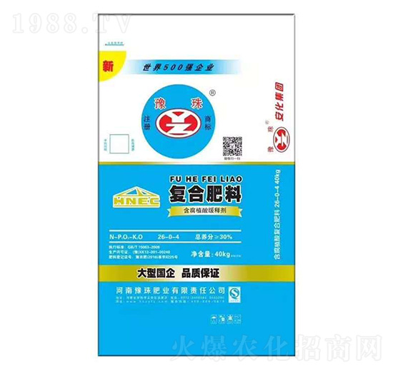 螯合腐殖酸緩釋型復(fù)合肥料26-0-4-豫珠肥業(yè)