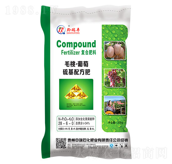 毛桃·葡萄硫基配方復合肥料28-6-0-中瑞石化