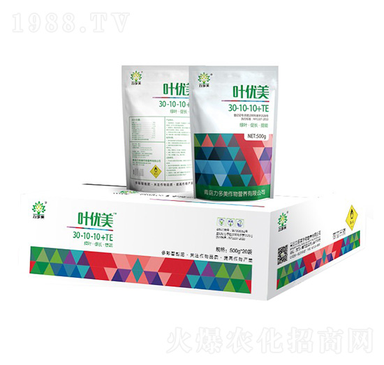 500g高氮型大量元素水溶肥料30-10-10+TE-葉優(yōu)美-農(nóng)圣人