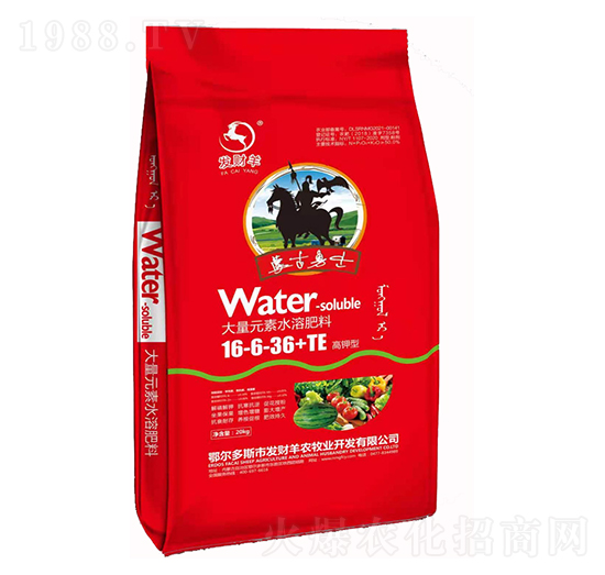 高鉀型大量元素水溶肥16-6-36+TE-發(fā)財羊