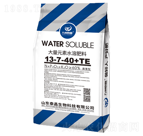 大量元素水溶肥13-7-40+TE-沃泰生物