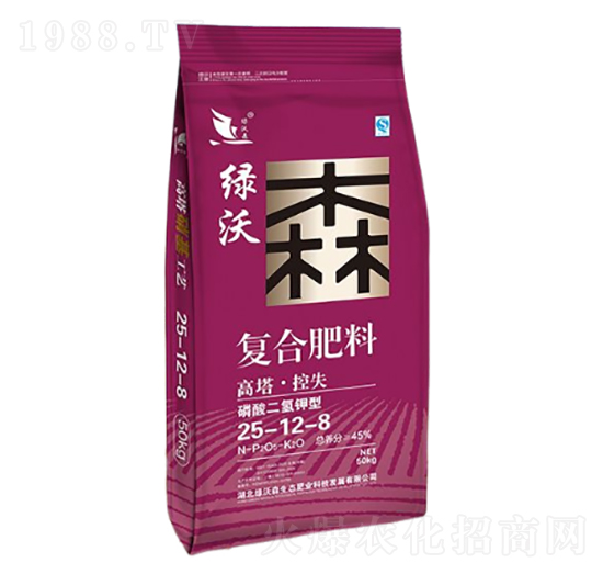 磷酸二氫鉀型復合肥料25-12-8-綠沃森