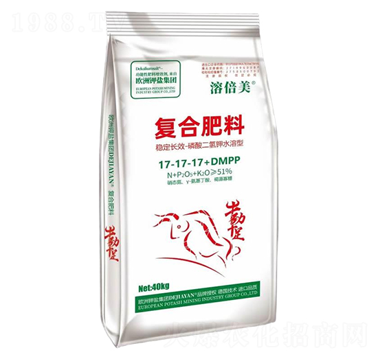 穩(wěn)定長效磷酸二氫鉀水溶型復合肥料17-17-17+DMPP-溶倍美-德鉀鹽國際